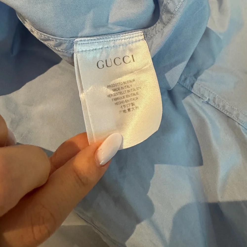 Gucci fitted Light Blue men Casual Button Down Shirt size 40 15 1/2 business